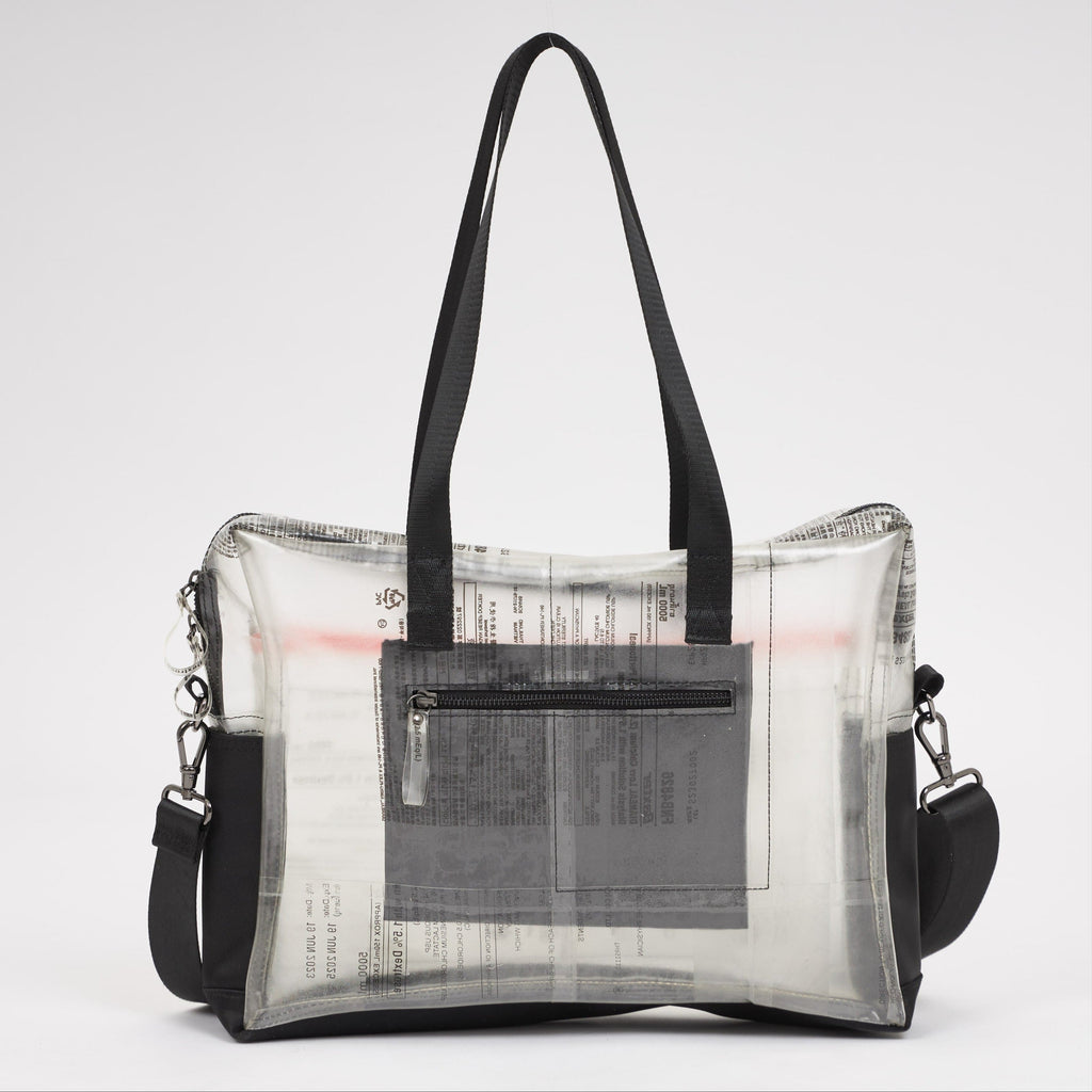 Handmade of recycled dialysis bags, it's a sustainable craft and ecofriendly. Sold by www.qacrafts.com